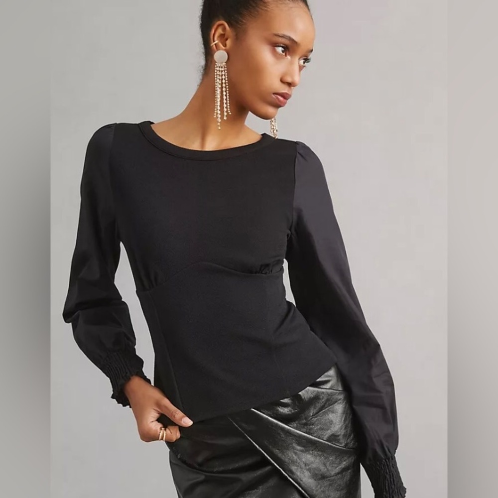 NWT Anthropologie structured long-sleeve top